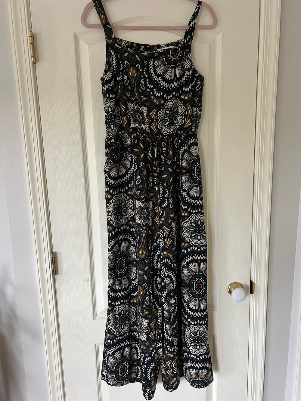 Closet Black, White & Gold Wide Leg Jumpsuit